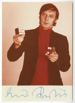 Erno Rubik "Rubik Cube" Inventor Signed Photograph